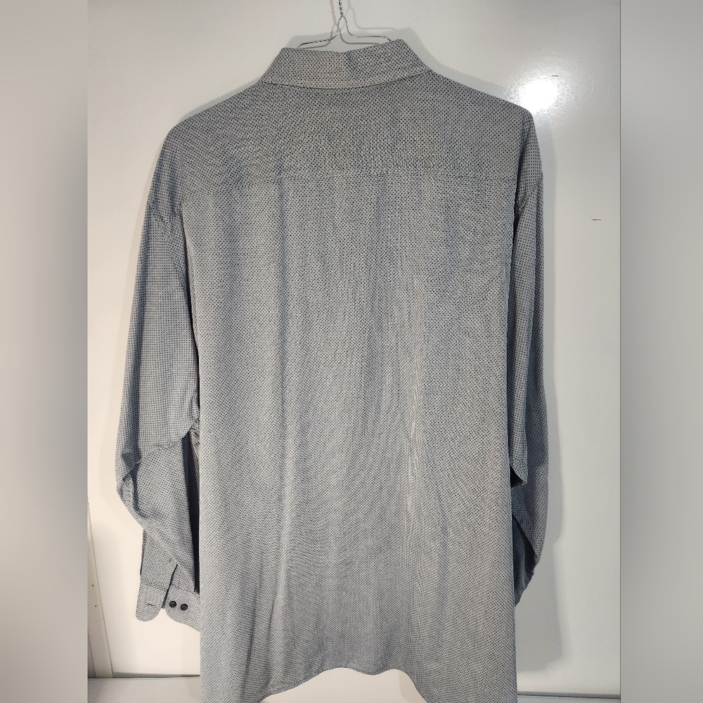 Murano Light Gray Patterned Button-Up Shirt, Size 4XT - Picture 3 of 6